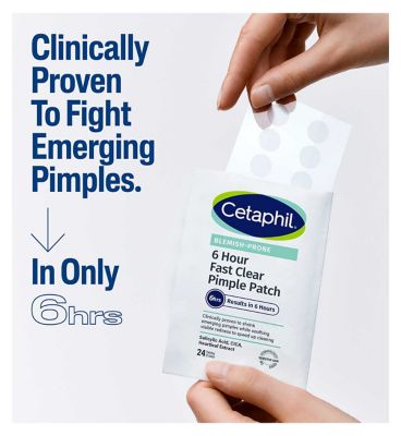 Cetaphil Gentle Clear Pimple Patches, 6 Hour Fast Clear with Salicylic Acid for Blemish-Prone Skin, 24 Emerging Spot Patches (6)