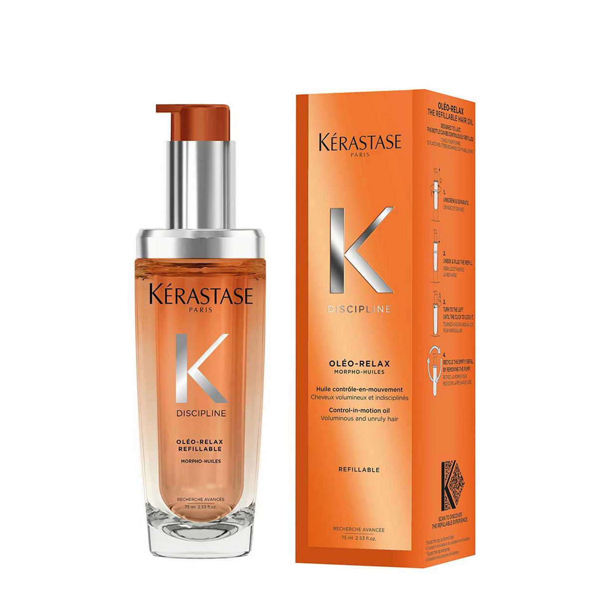 Kerastase Kérastase Oleo-Relax Hair Oil Morpho Huile Refillable Bottle, For Dry And Frizz-Prone With Marula 75ml