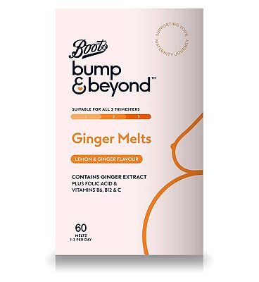 Boots Bump & Beyond Pregnancy Ginger Melt Tablets 60s