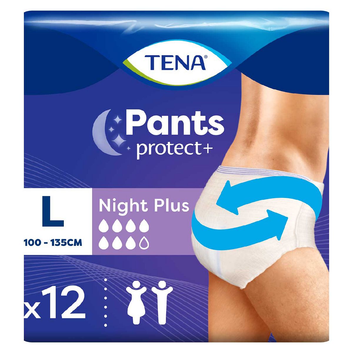 Tena Pants Plus Night Large 12 Pack