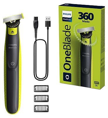 Philips OneBlade 360 for Face - Trim, Edge, Shave with 3 Stubble Combs QP2724/23