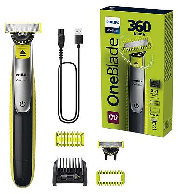 Philips OneBlade 360 for Face and Body - 5-in-1 Adjustable Comb, Body Comb and Skin Guard QP2834/20