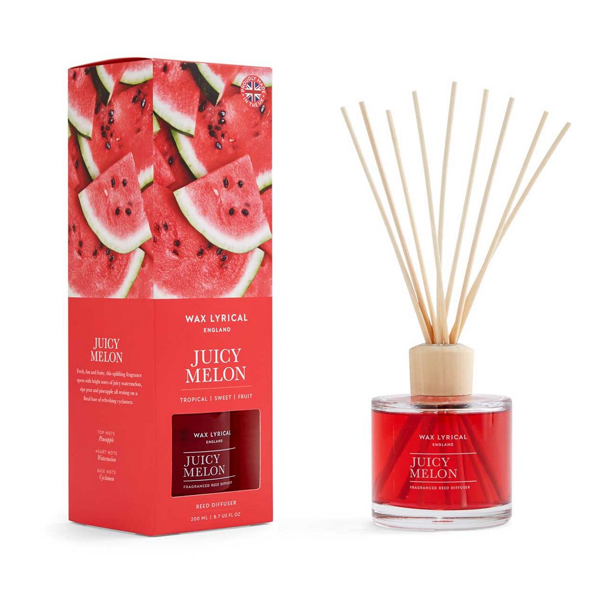 Wax Lyrical 200 Ml Reed Diffuser Juicy Melon, 200Ml