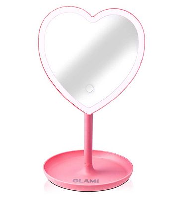 Glam & Style Rose Pink Heart Mirror