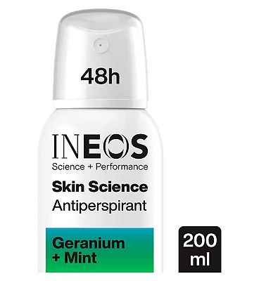 INEOS Skin Science Geranium + Mint Antiperspirant Deodorant Aerosol Spray 200ml