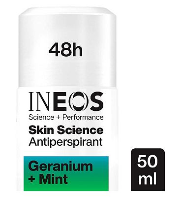 INEOS Skin Science Geranium + Mint Antiperspirant Deodorant Roll On 50ml