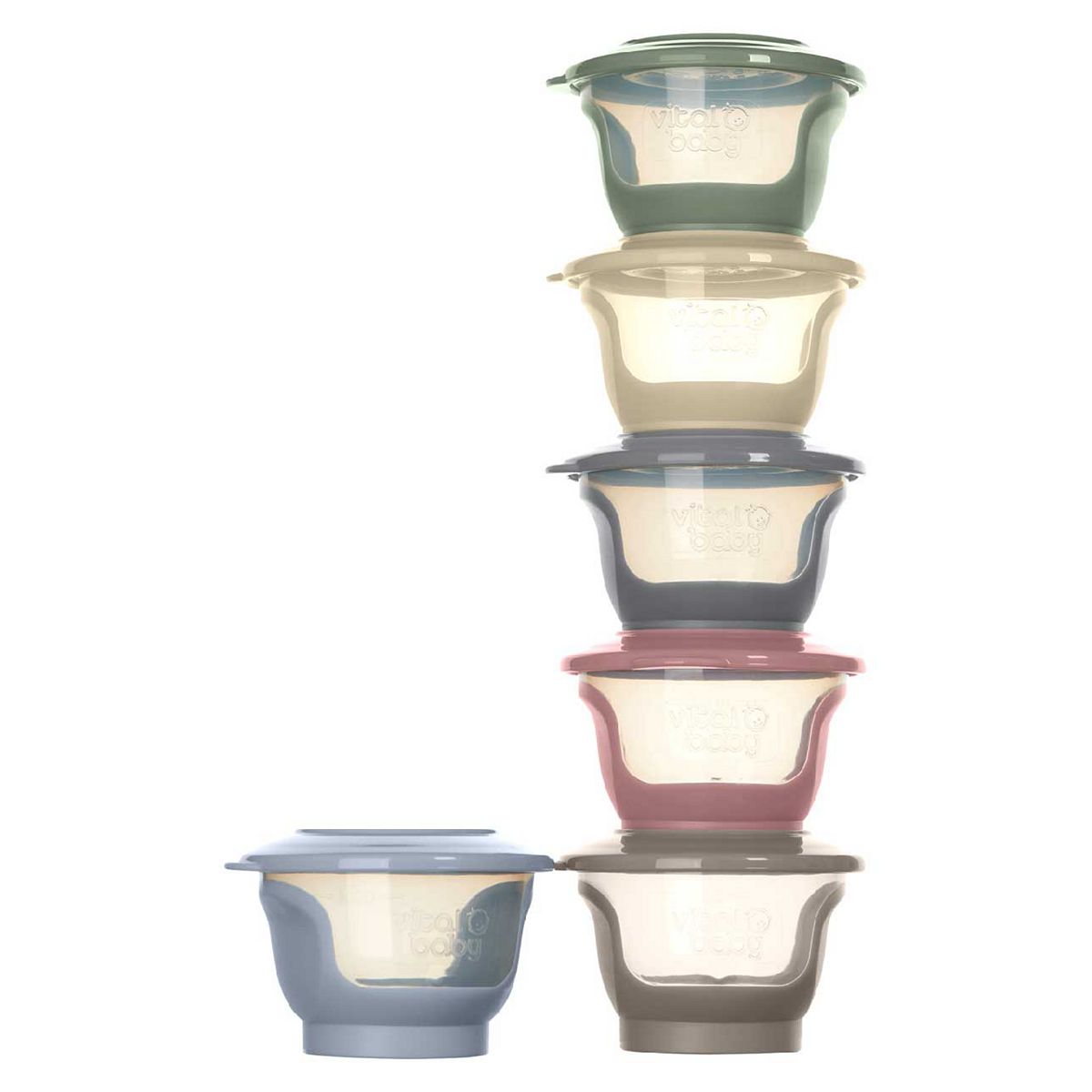 Vital Baby Nourish Store & Wean Pots 60Ml 6 Pack - Natural