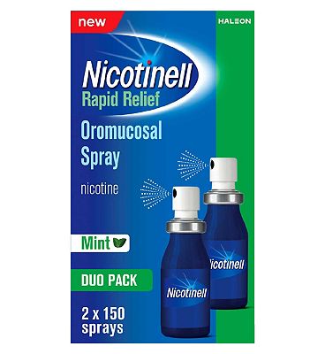 Nicotinell Rapid Relief 1mg/Spray Oromucosal Spray - Duo pack 2 x 150 sprays