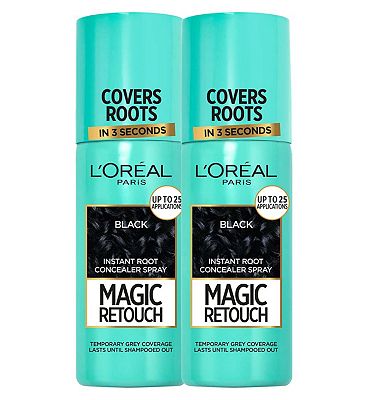 LOreal Paris Magic Retouch Black Root Touch Up, Temporary Instant Root Concealer Spray x2