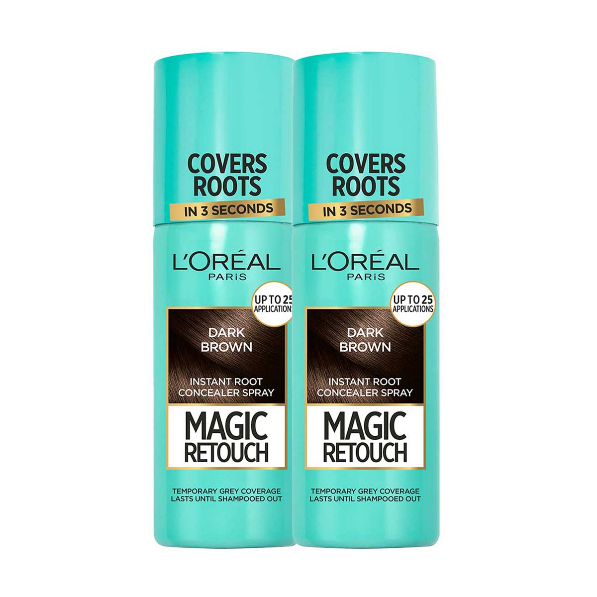 L'Oreal L’Oreal Paris Magic Retouch Dark Brown Root Touch Up, Temporary Instant Concealer Spray X2