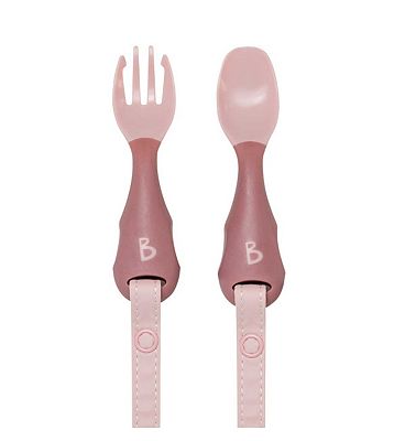 Bibado Handi Cutlery - Attachable Baby Cutlery - Blush Two Pack