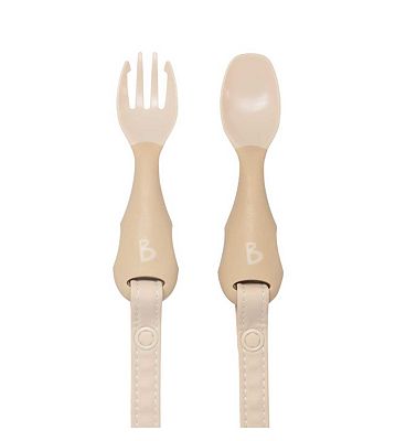 Bibado Handi Cutlery - Attachable Baby Cutlery - Fawn Two Pack