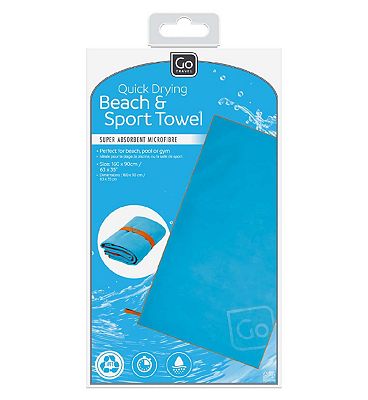 Go Travel Quick Drying Beach and Sport Towel (Blue)