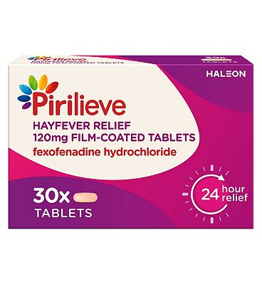 Pirilieve Hayfever Relief 120mg Film-Coated Tablets - 30 Tablets