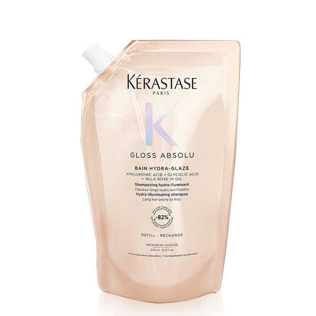 Kerastase Kérastase Gloss Absolu Refill Pouch Shampoo With Glycolic Acid, Hyaluronic Acid & Wild Rose In Oil 500ml
