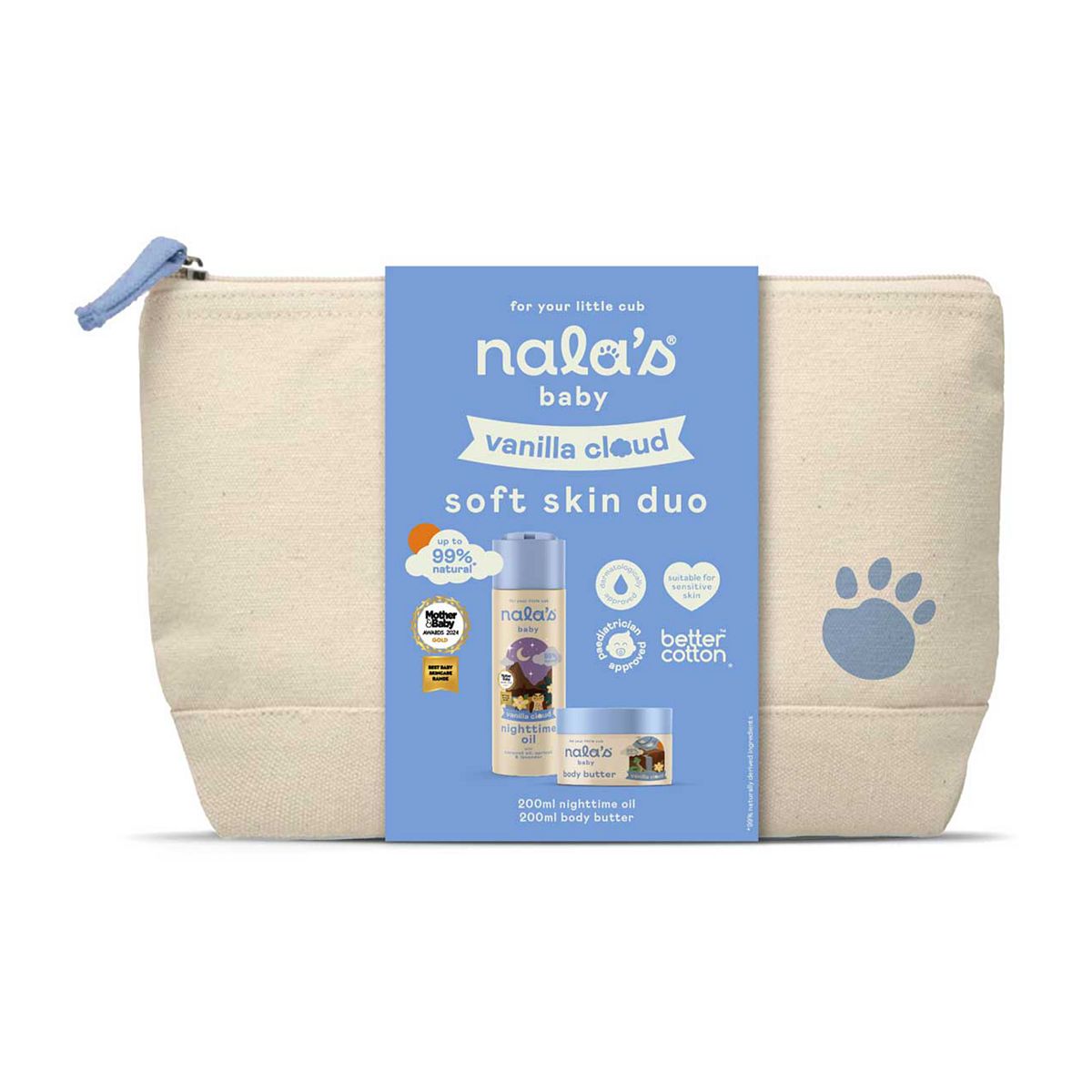 Nalas Baby Nala's Baby Vanilla Cloud Soft Skin Duo 2 X200 ml, 200ml
