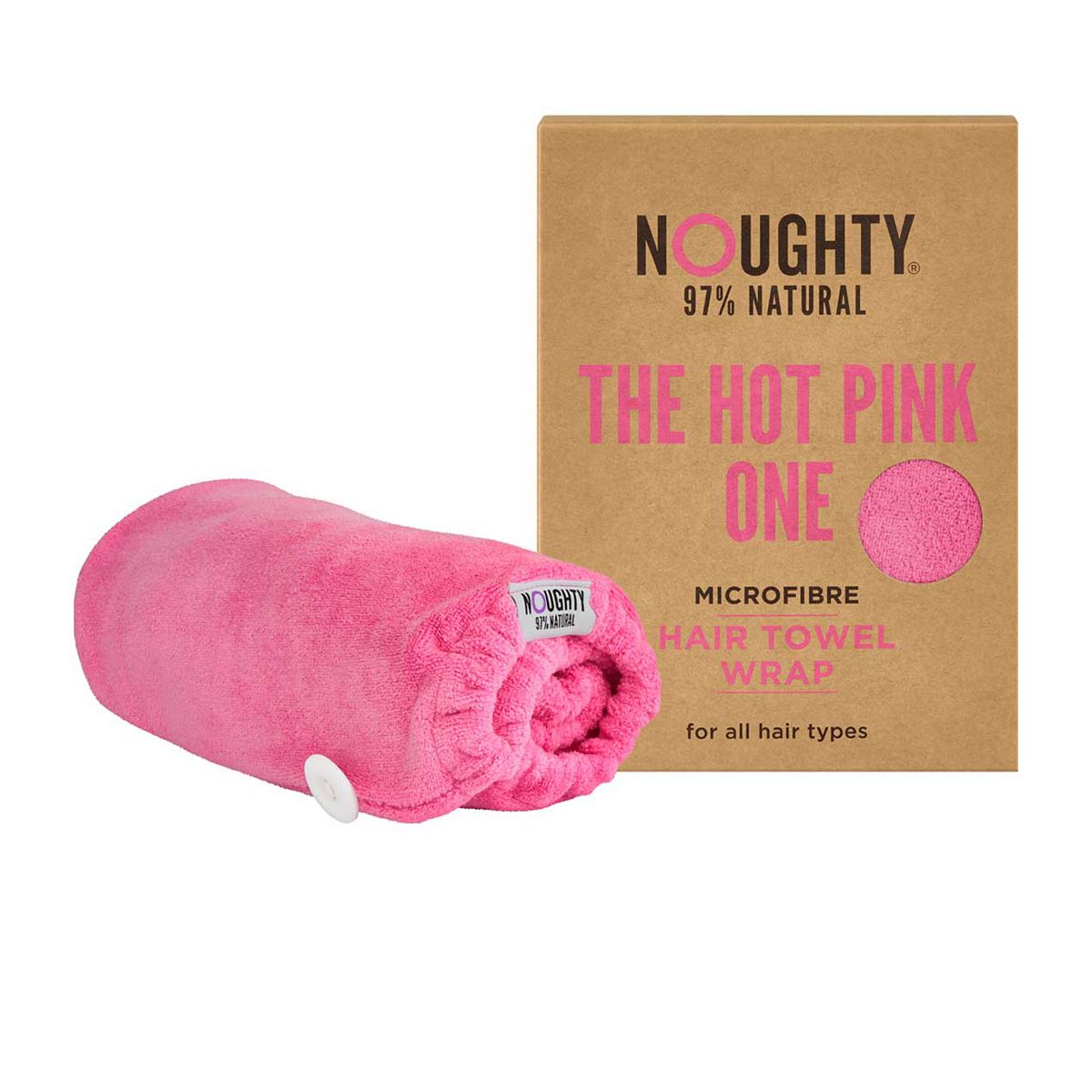 Noughty Microfibre Hair Towel The Hot Pink One 148G