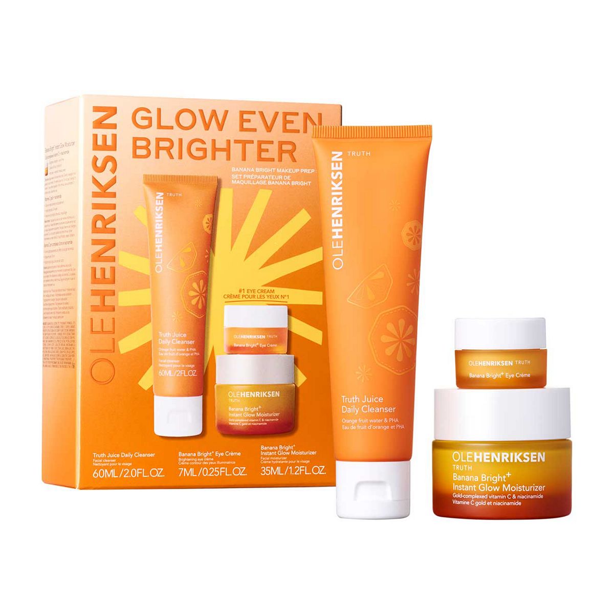 Ole Henriksen Glow Even Brighter Banana Bright+ Makeup Prep Set With Vitamin C And Hyaluronic Acid