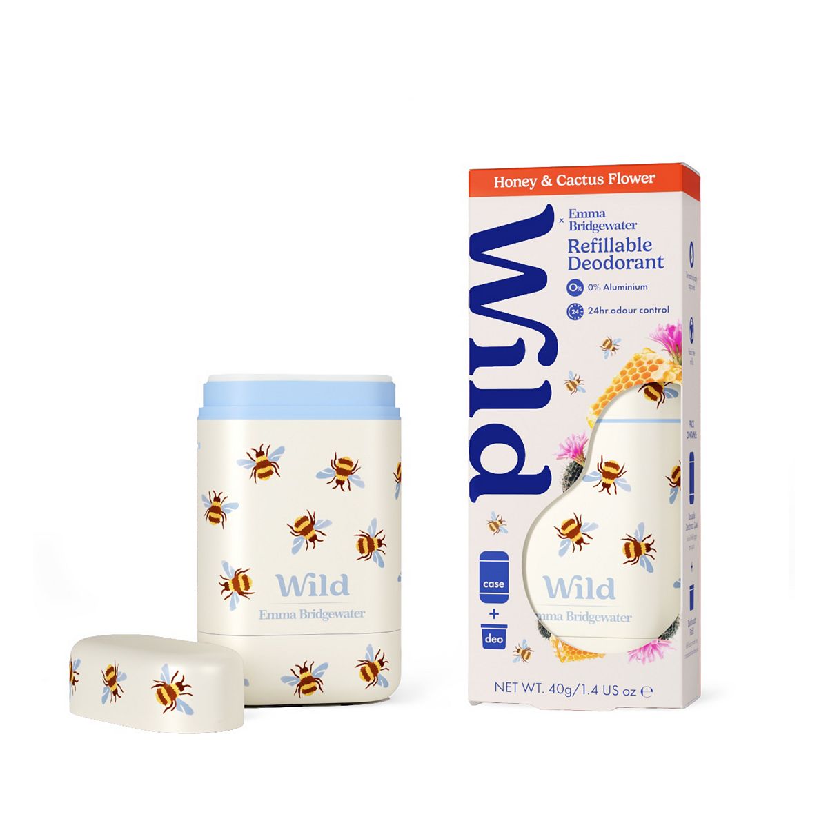 Wild Emma Bridgewater Bee Case And Honey & Cactus Flower Deodorant 40G