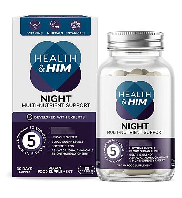 Health & Him Night Multi-Nutrient Support Supplement Capsules 60s