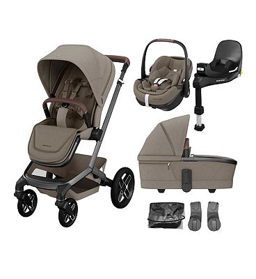 Maxi-Cosi FAME Travel System Pebble 360 Pro and Base KIT Twillic Truffle Black Wheels