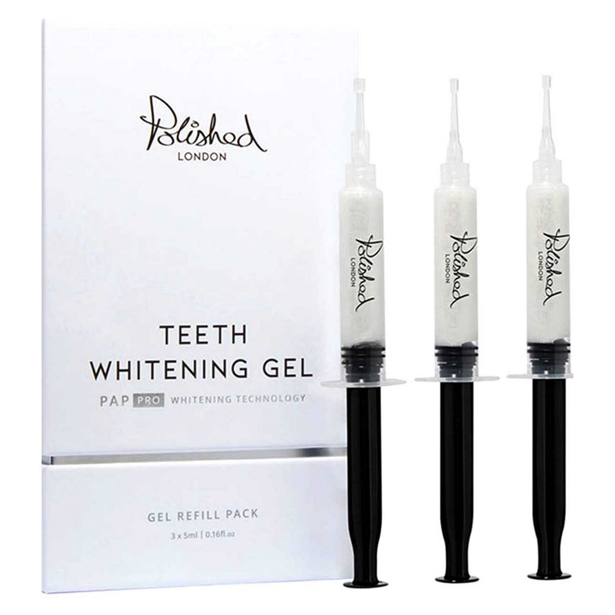 Polished London Teeth Whitening Pap Pro Gel Syringes 3X5ml