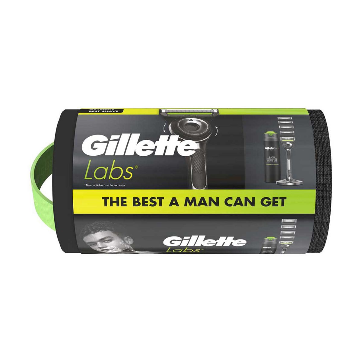 Gillette Labs With Exfoliating Bar Men's Razor + 4 Blades And Shave Gel Washbag Gift Set