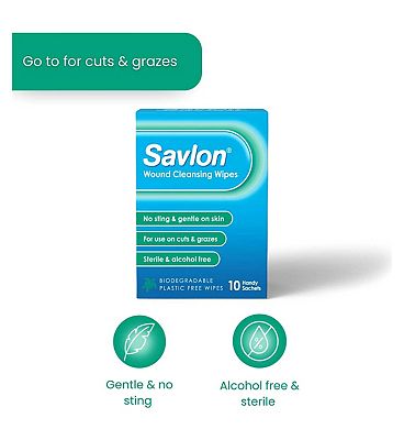 Savlon Wound Cleansing Wipes Sachets 10s