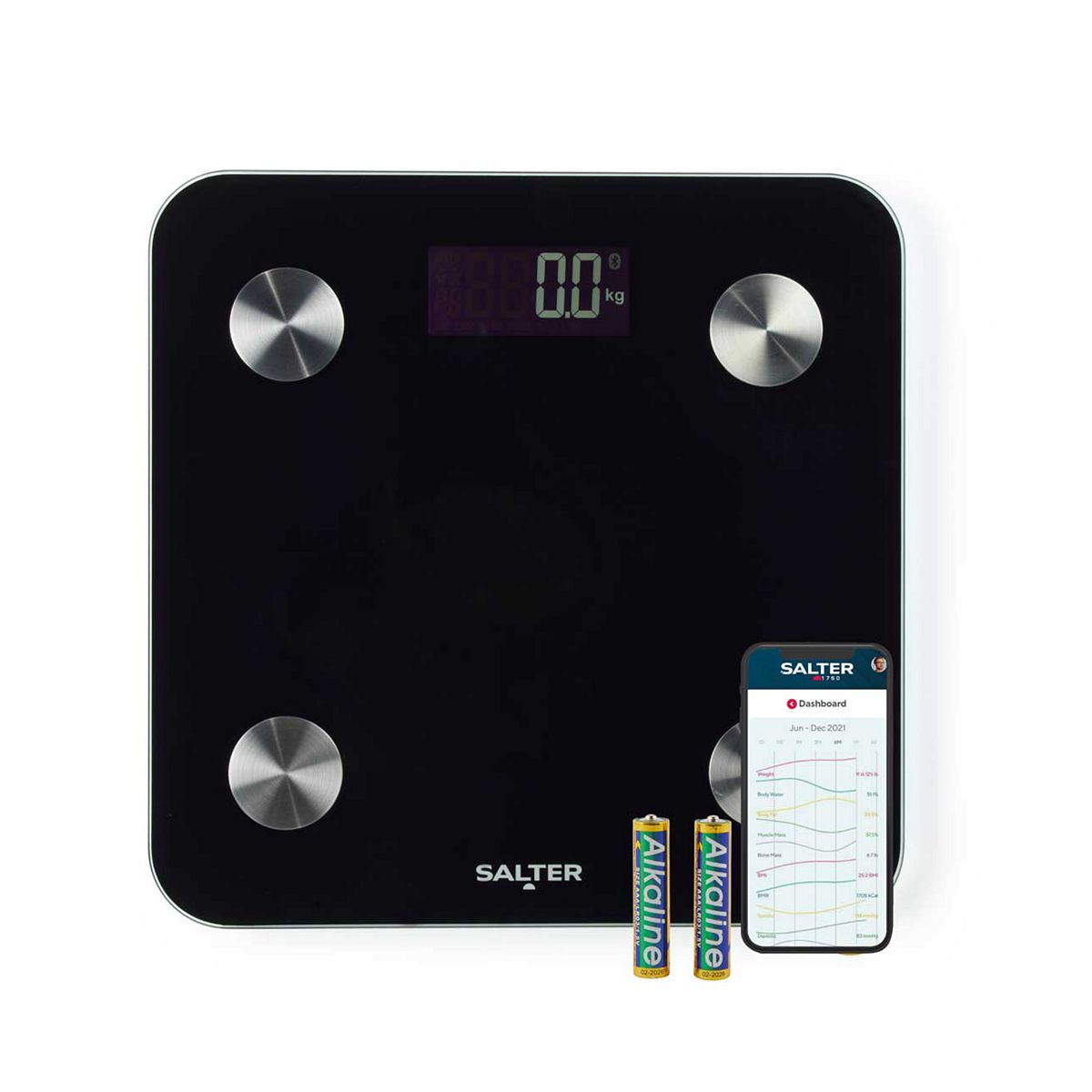 Salter Black Bluetooth Smart Scale
