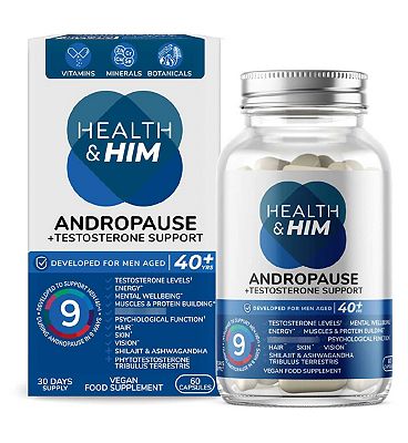 Health & Him Andropause 40+ Testosterone Support 60 Capsules