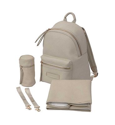 Bababing Luca Vegan Leather Backpack Changing Bag - Sand