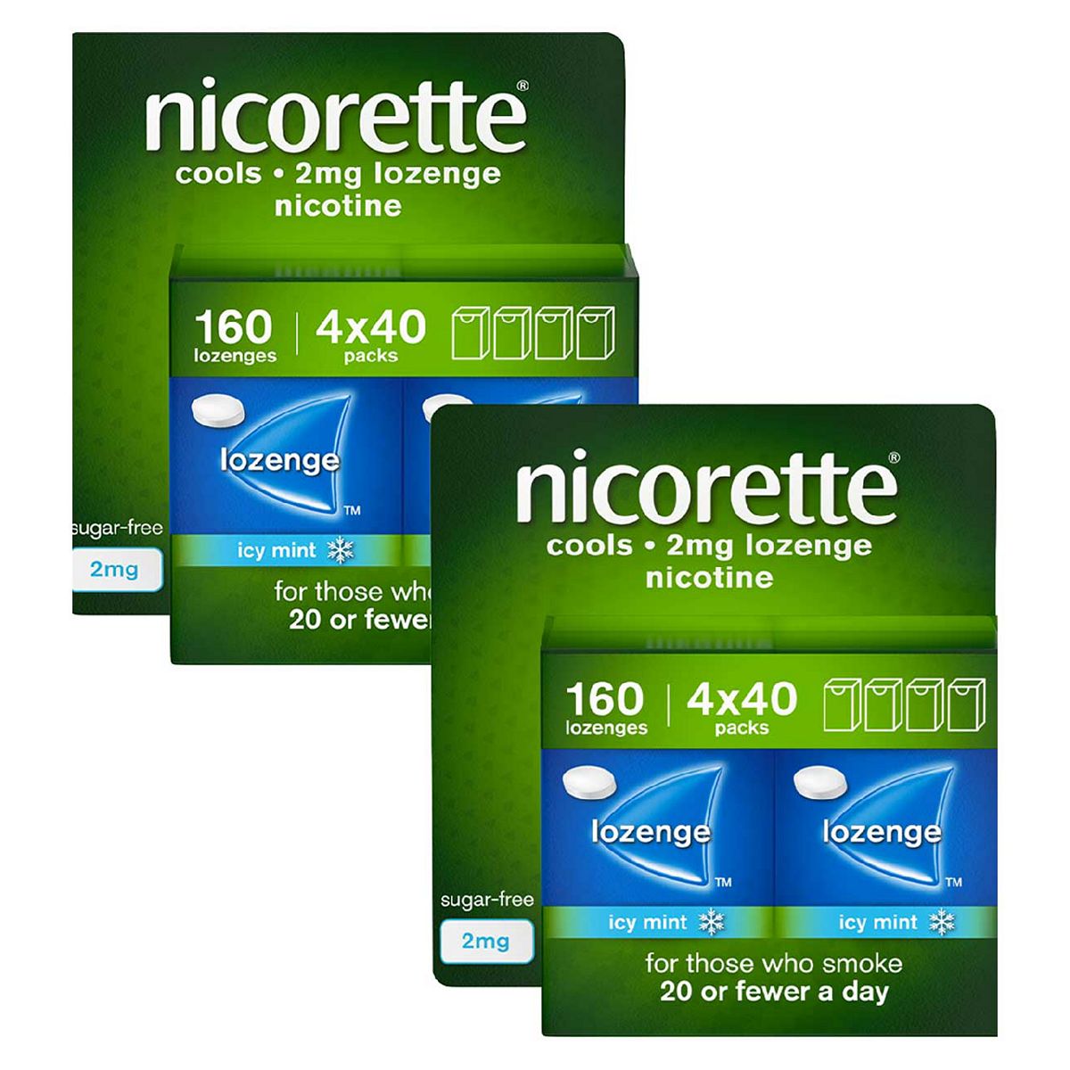 Nicorette Cools 2Mg Lozenge 160S - 2 Pack Bundle