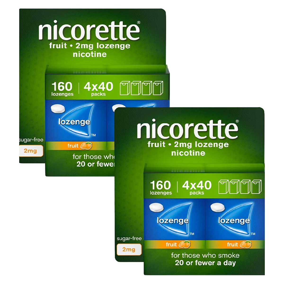 Nicorette Fruit 2Mg Lozenge 160S - 2 Pack Bundle