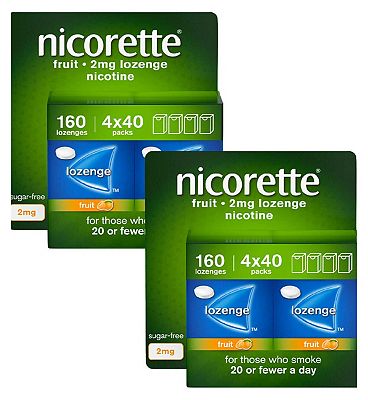 Nicorette Fruit 2mg Lozenge 160s - 2 pack bundle
