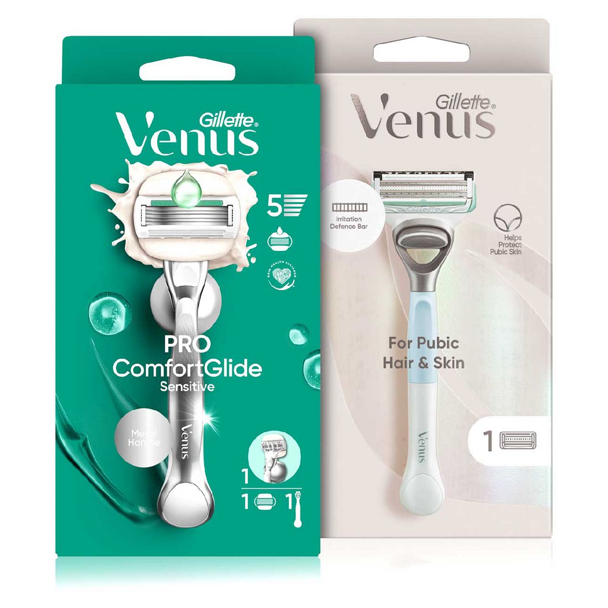 Gillette Venus Comfortglide Sensitive And Pubic Hair & Skin Women's Razors