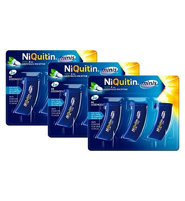 Niquitin Minis Mint 2mg Lozenges Nicotine 60s - 3 packs bundle