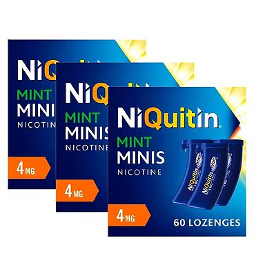 Niquitin Minis Mint 4mg Lozenges Nicotine 60s - 3 packs bundle