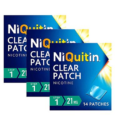 NiQuitin Clear Patch 21mg - 14 Patches Step 1 - 3 packs bundle