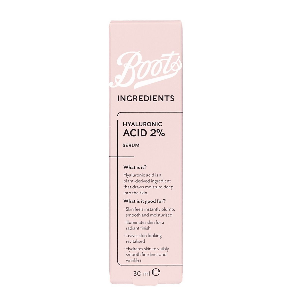 Boots Ingredients Hyaluronic Acid Serum 2% 30Ml