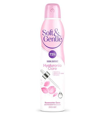 Soft & Gentle Hyaluronic Care 72hr Rose Water Anti-Perspirant Spray 250ml