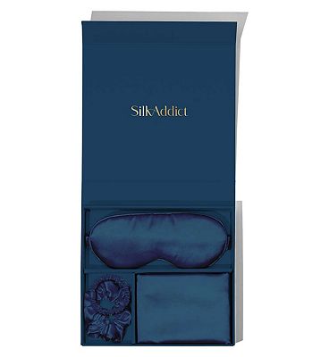 Silk Addict 100 % Mulberry Silk Gift Set Navy