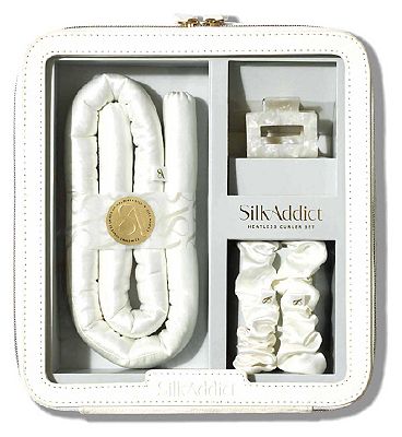 Silk Addict 100 % Mulberry Silk Heatless Curler Set Ivory