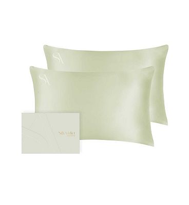 Silk Addict 100 % Mulberry Silk Pillowcase Olive Green Twinpack