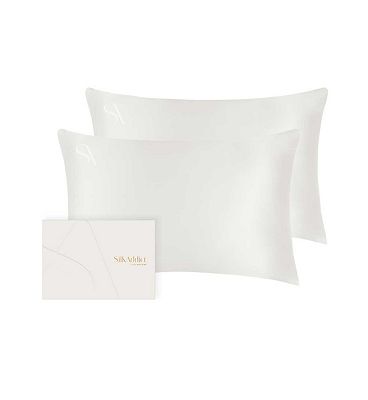 Silk Addict 100 % Mulberry Silk Pillowcase Ivory, Twinpack