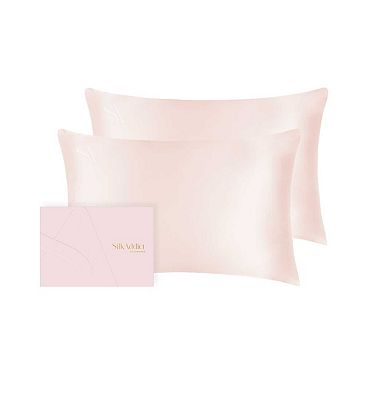 Silk Addict 100 % Mulberry Silk Pillowcase Pale Pink, Twinpack