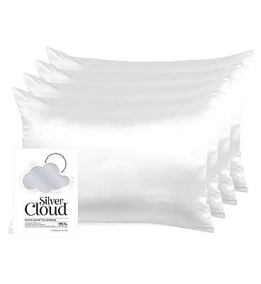 Silver Cloud silver Satin Pillowcase Four Pack