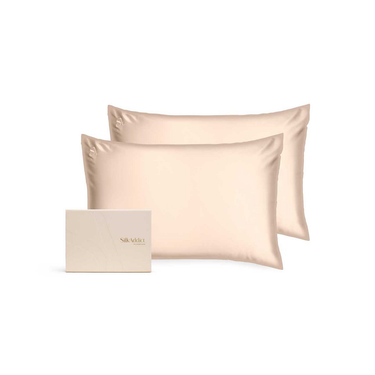 Silk Addict 100 % Mulberry Silk Pillowcase Caramel, Twinpack