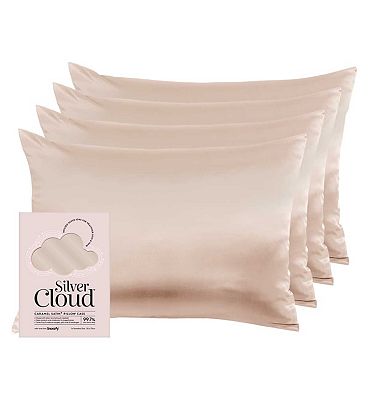 Silver Cloud Caramel Satin Pillowcase Four Pack