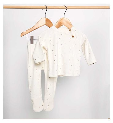 Maybe Baby Plush Soft All Over Print Legging & Top Set Up To 10 lbs