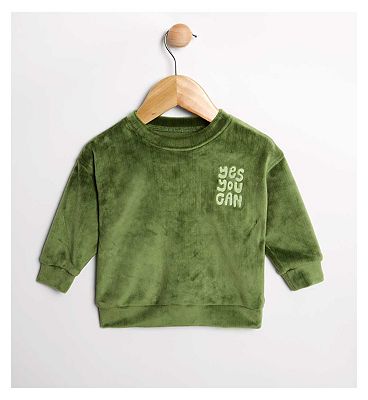 Maybe Baby Butter Velour Stripe Sweat with Embroidery 18 - 24 Months